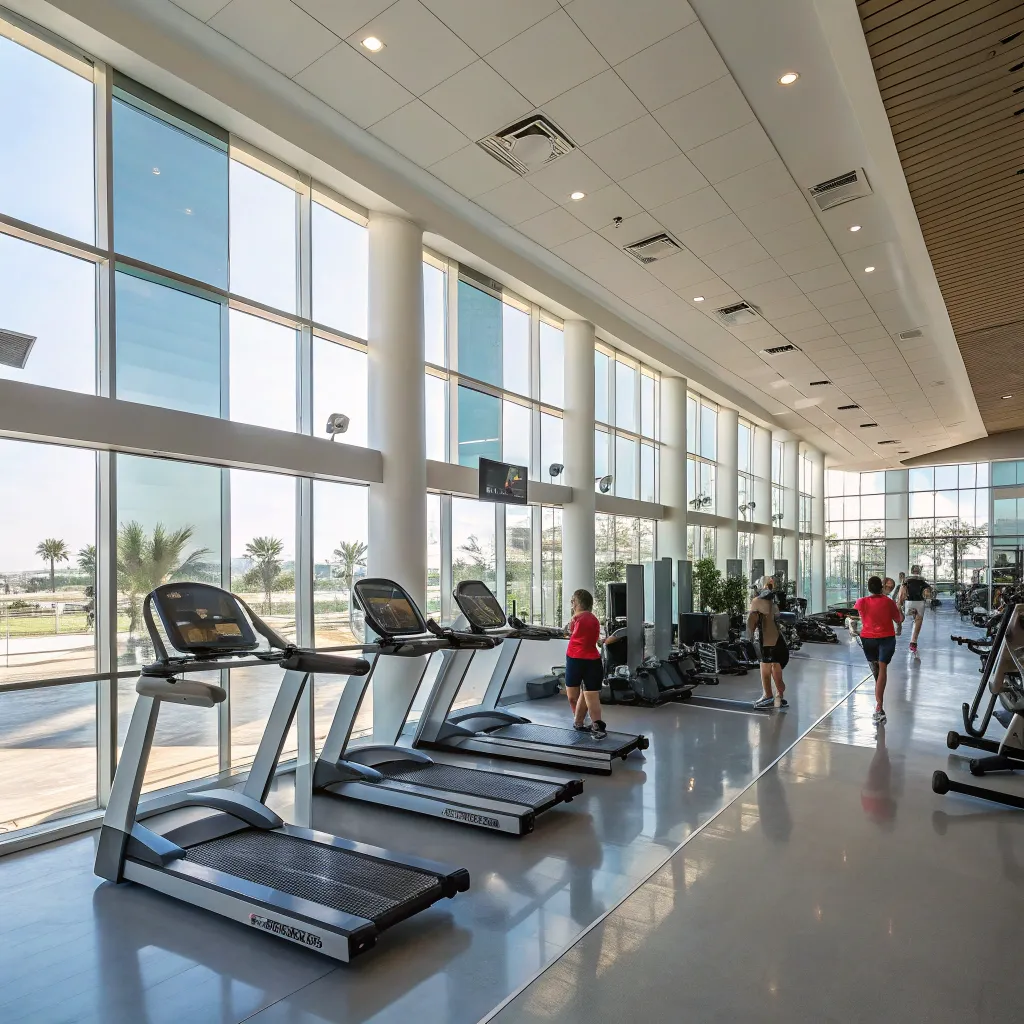 Modern fitness center interior